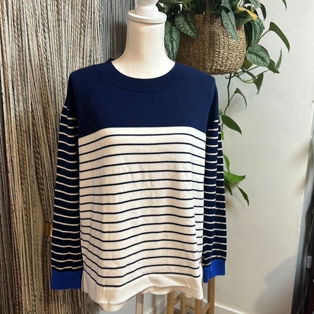 Lands End Striped Sweater Size Large